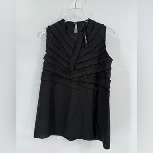 Sara Lanzi black cotton sleeveless blouse‎ size xs